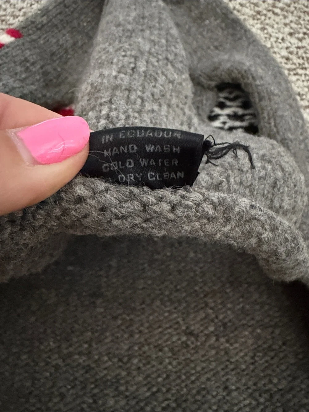 Grey Dog Sweater with American Flag Knit